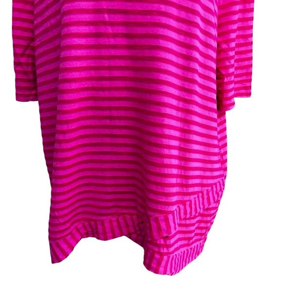Chico's 3 (L 16) women's pink striped T-shirt, short sleeve - Picture 5 of 9